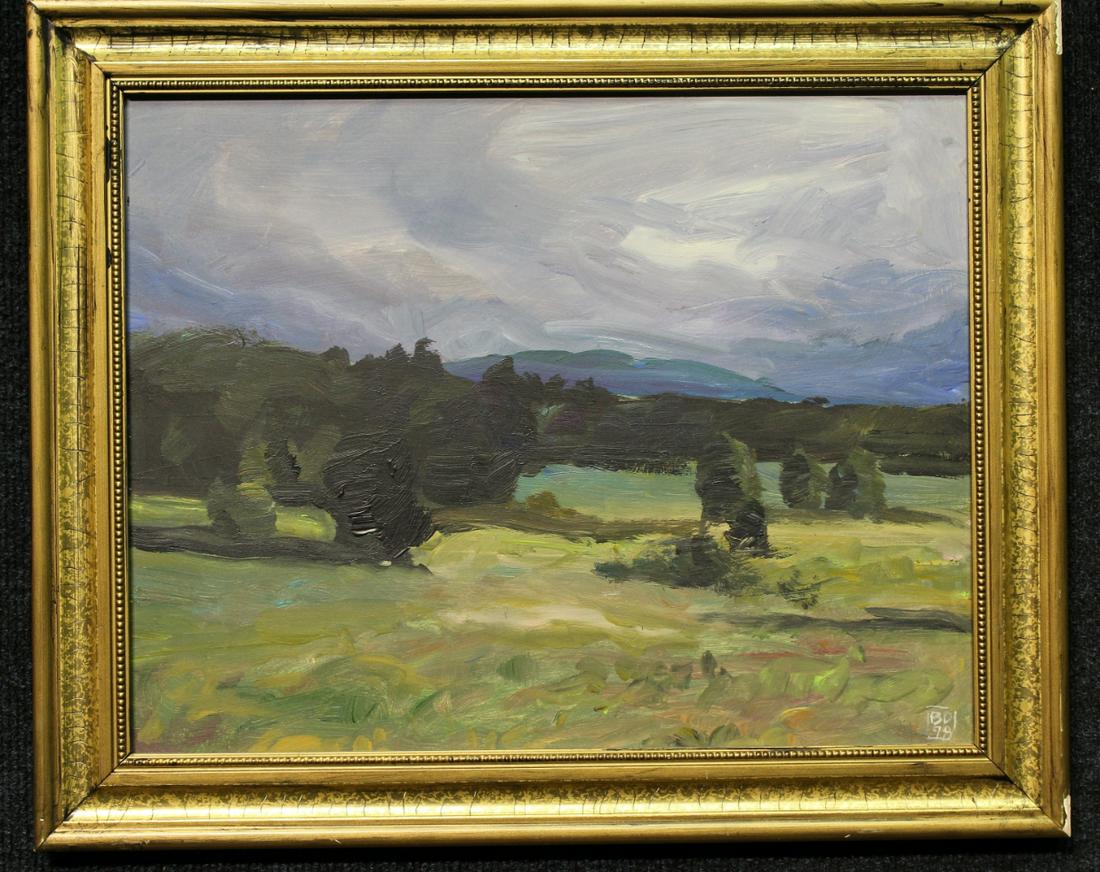 Bruce Dean (American, 20th C.): Bruce Dean (American, 20th C.) Monogrammed signed and dated (78) lower right. Oil on board. Provenance: bought directly from artist. Sight Size: 10.5 x 13.5 in. Overall Size: 13.75 x 16.75 in.