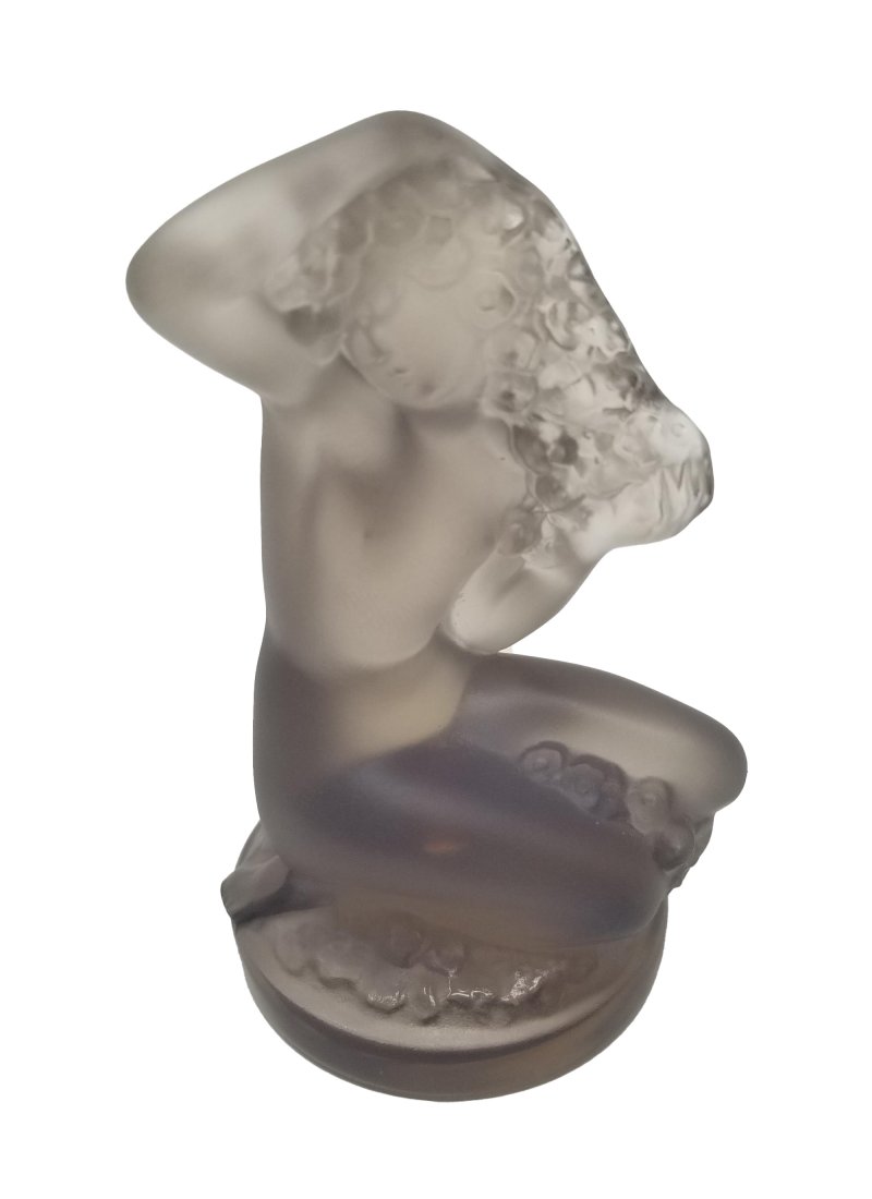 Lalique Floreal Lilac Crystal Figurine: Signed \'Lalique France\' on base.Size: 3.25 in.