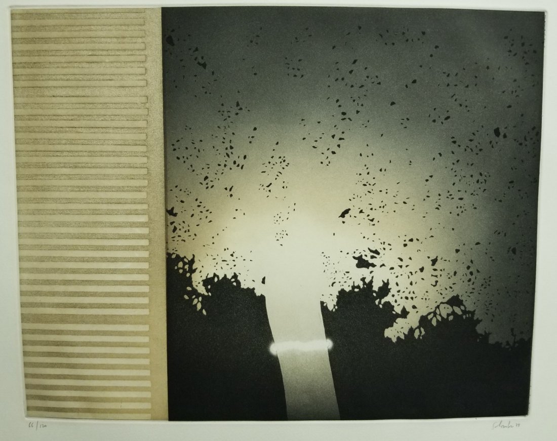 Jean Solombre (1948 - 2005) Etching (66/120): Jean Solombre (France,1948 - 2005) Aquatint/Etching. Numbered (66/120) lower left. Signed and dated (78) lower right. Watermark "Arches France". Jean Solombre was an internationally respected painter,