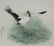 Zhan Gengxi (B. 1941) Black-Necked Crane Flapping