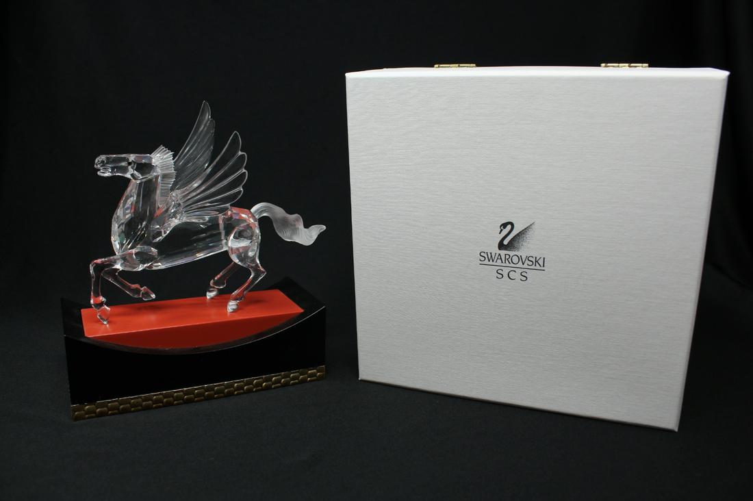 Swarovski Pegasus, Original Fitted Case: Swarovski Pegasus on Stand. Comes with original fitted case. Overall height (including stand): 6.5 in.