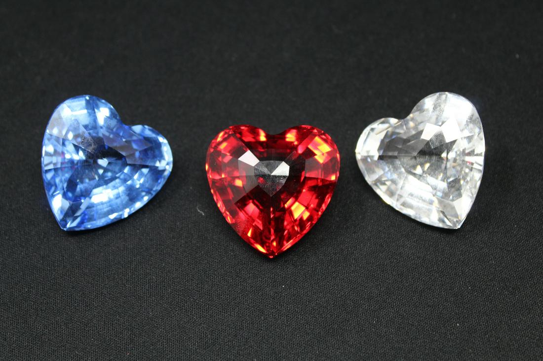 (3) Swarovski Crystal Hearts (1 of 3)