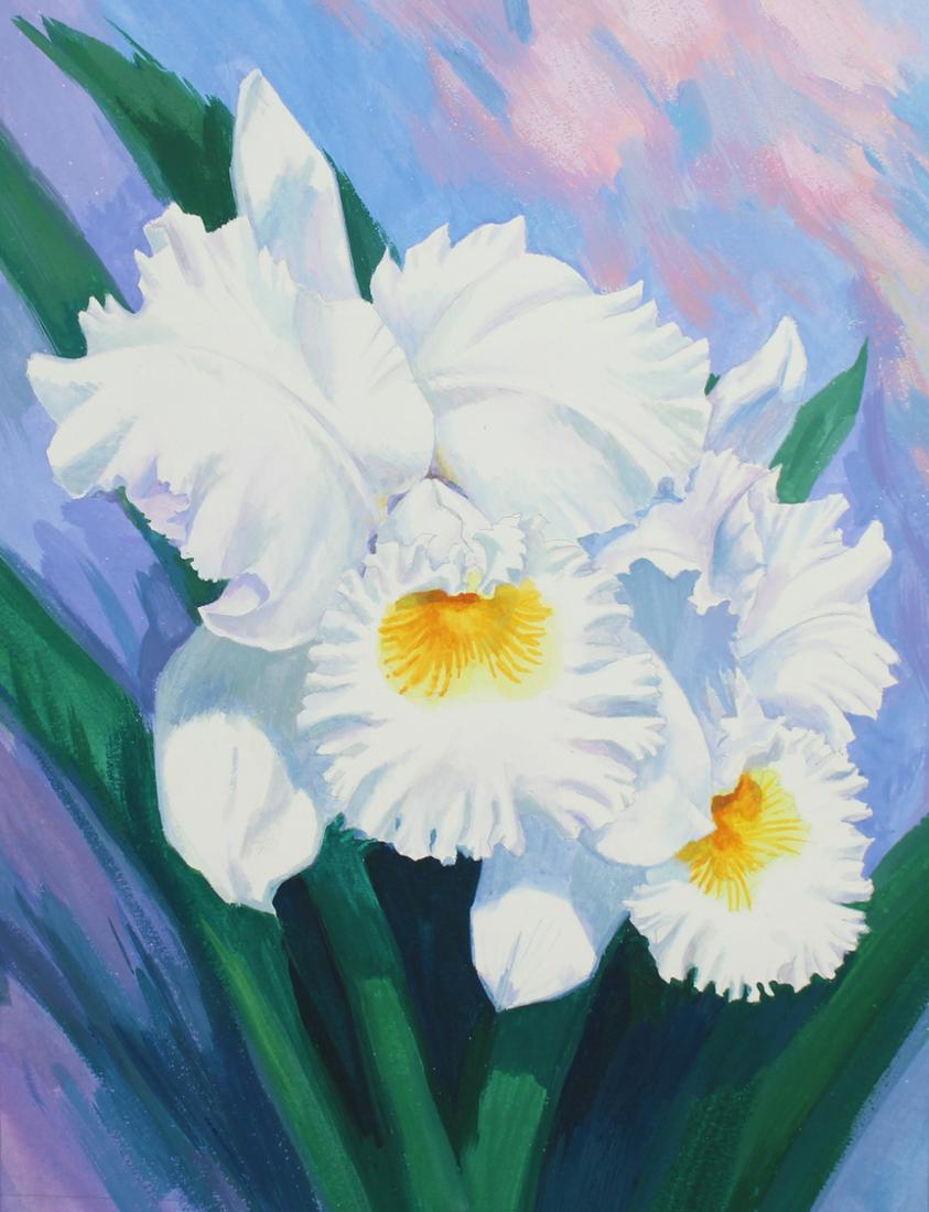 Ren Yu (B. 1945) "Cattleya Francis T.C. Au Orchid" (1 of 2)