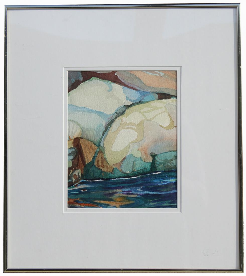 Neubauer, Abstract Watercolor Painting: Neubauer, Abstract Watercolor Painting. Signed lower left. Image Size: 9.5 x 7.5 in. Overall Framed Size: 18.5 x 16.5 in.