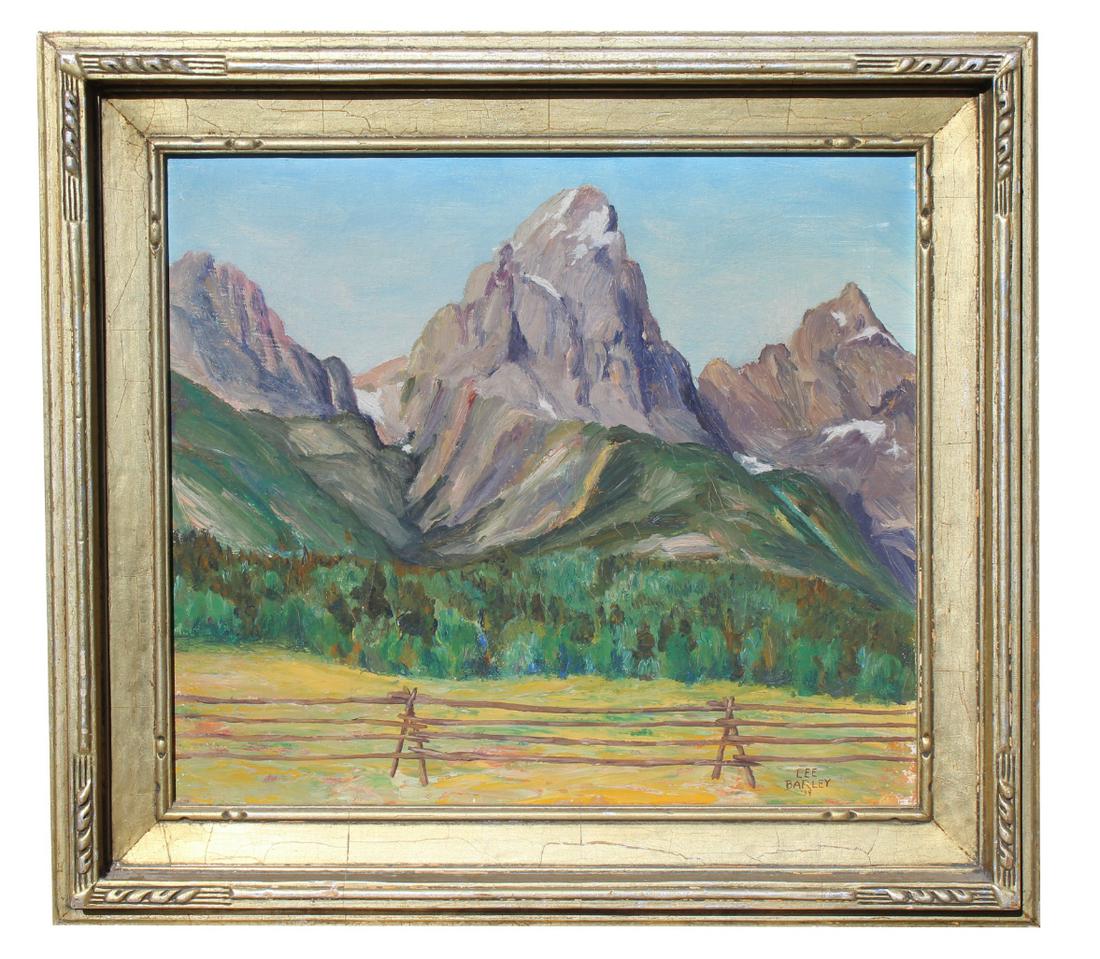 Lee Barley "Taos" 1939 Landscape Painting (1 of 6)