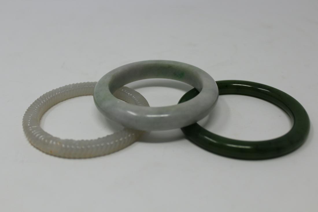 (3) Carved Chinese Bangles (1 of 4)
