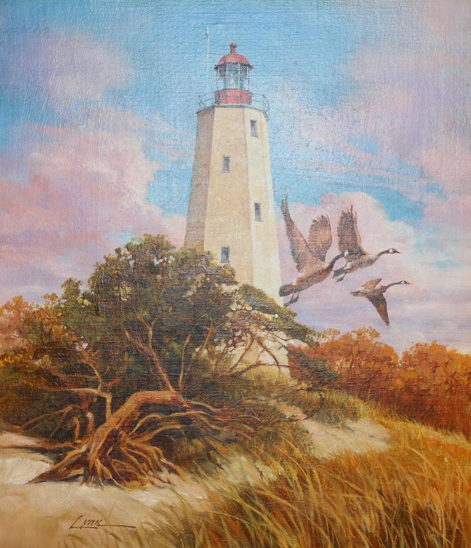 Dennis Lyall (B. 1946) "Sandy Hook Lighthouse" (1 of 4)