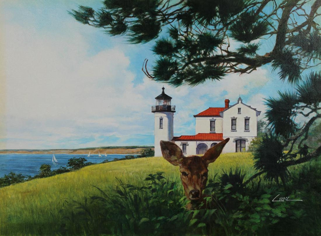 Dennis Lyall (B. 1946) "Admiralty Head Lighthouse" (1 of 5)