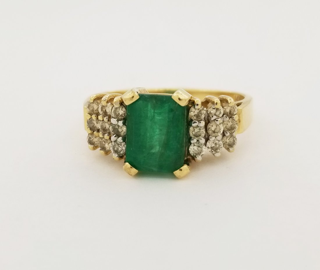 14K Gold Emerald & Diamond LeVian Ring (1 of 4)