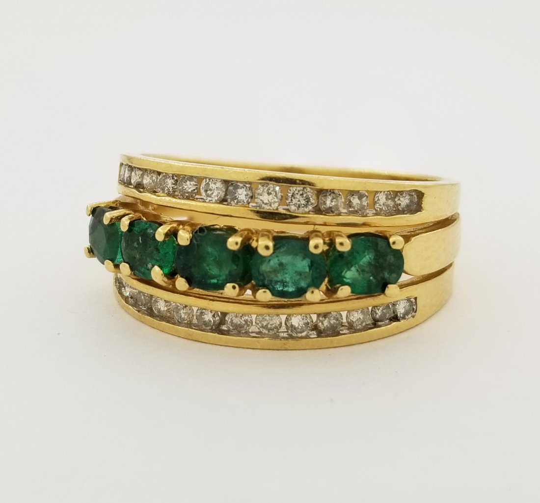 14K NISSKO Emerald & Diamond Ring (1 of 6)
