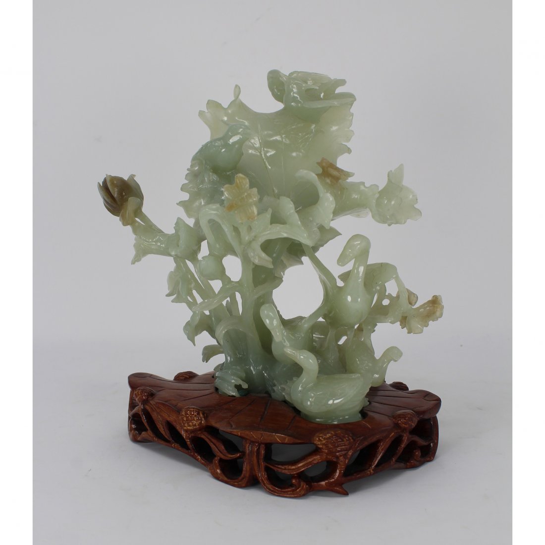 Chinese Figural Jade Carving on Stand (1 of 5)
