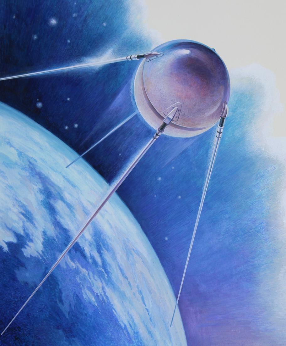 Vladimir Beilin (20th C.) "Sputnik" (1 of 4)