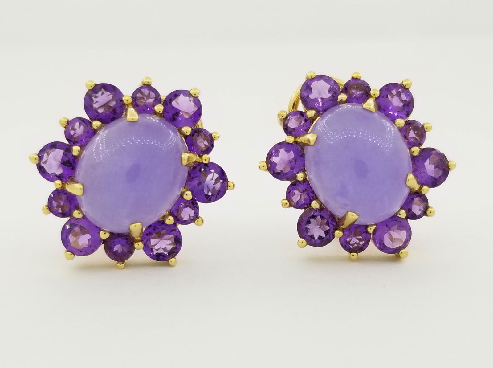 14K Gold Lavender Jade & Amethyst Earrings (1 of 6)