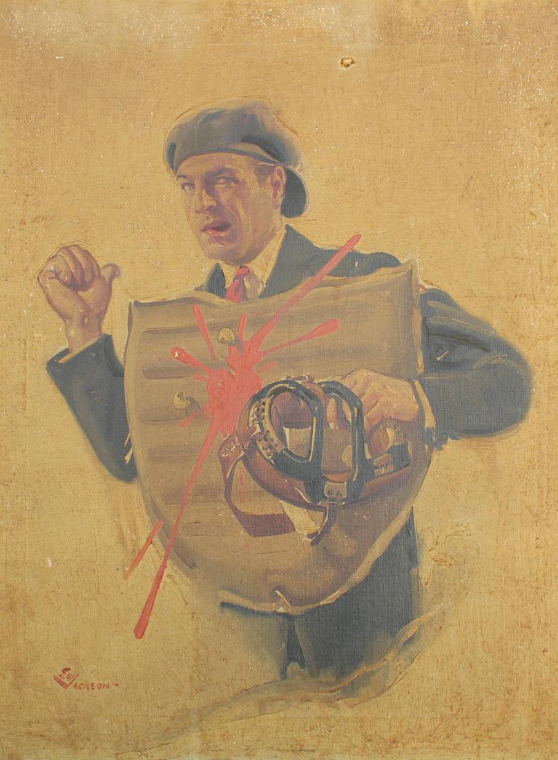 American School Illustration of an Umpire. Signed (1 of 6)