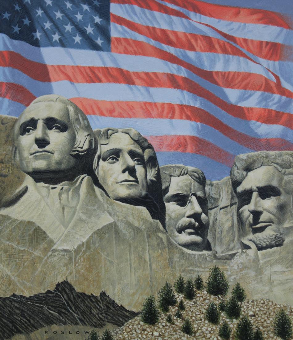 Howard Koslow (1924 - 2016) "Mt. Rushmore" (1 of 5)