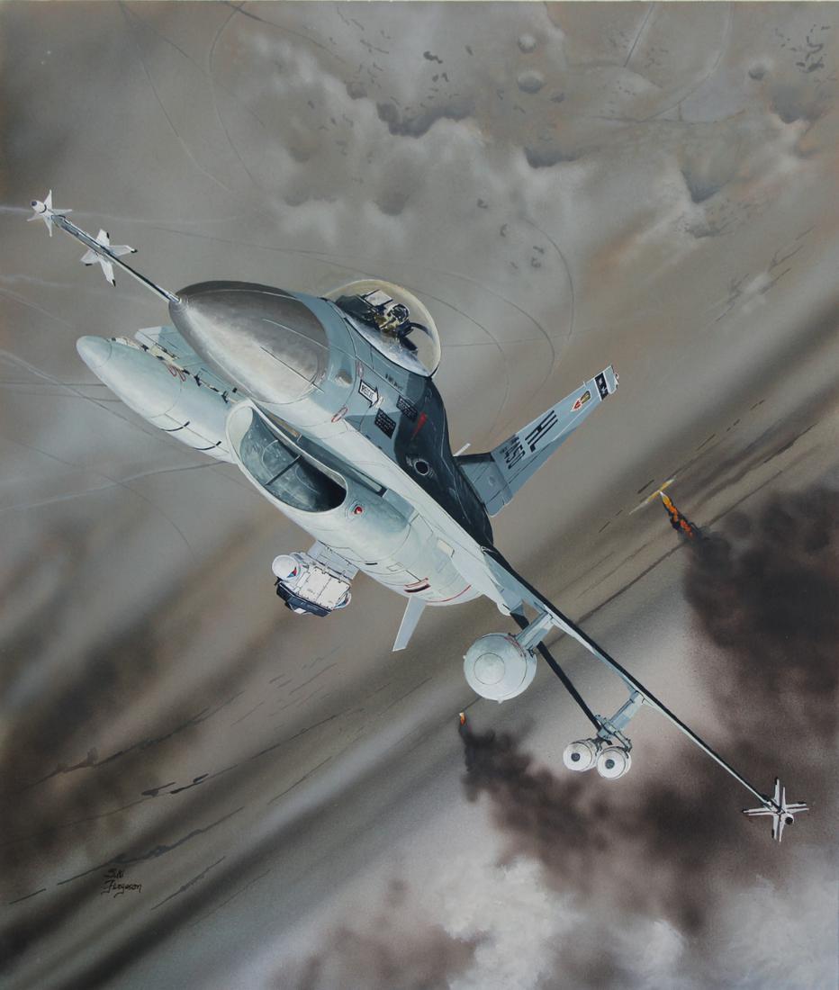 Steve Ferguson (B. 1946) "F16C Fighting Airplane" (1 of 4)