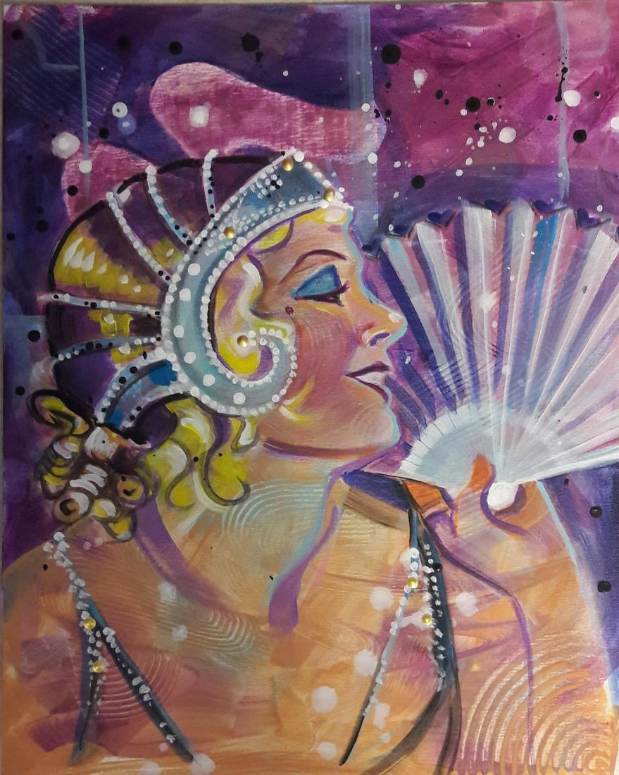 Kaytee Esser (20th C.) "Follies": Kaytee Esser (20th C.) Titled "Follies". Signed lower right. Acrylic on Canvas. Artist's Statement: My work captures the rich character and personality of life. I can best describe my style as light, 
