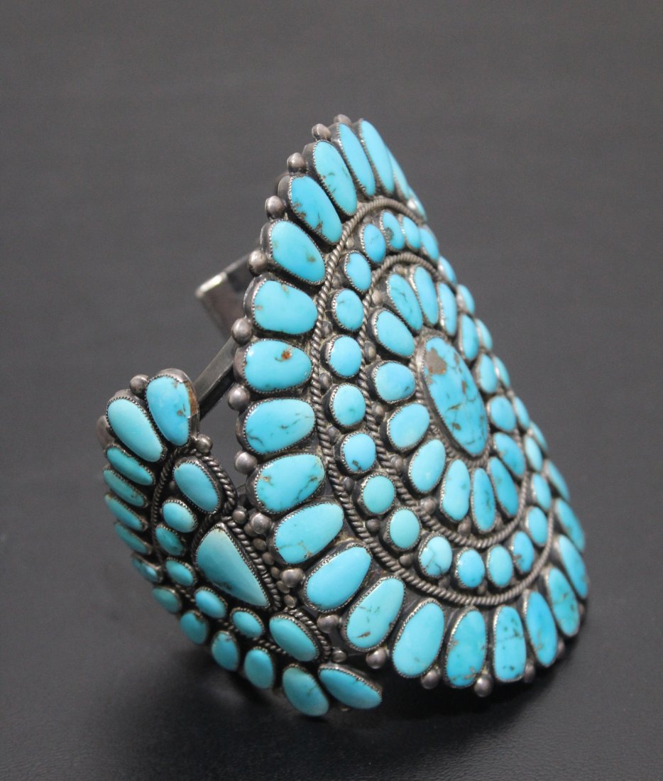 Navajo Style Turquoise/Silver Bracelet (1 of 4)