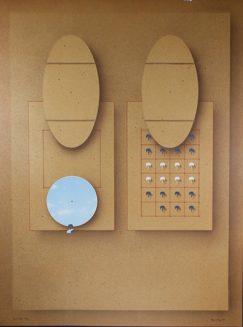 Beck & Jung "Game Tebe" 1977 Lithograph: Beck & Jung (Swedish, Holger Bäckström, 1939-1997 and Bo Ljungberg, 1939-2007) Lithograph. Numbered (42/125) and titled lower left. Signed and dated (1977) in ink lower right. Most famous are the va