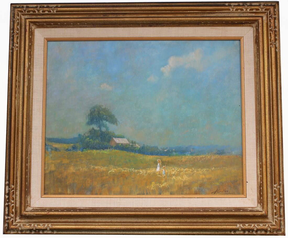 American School, Figures in a Landscape Painting (1 of 4)