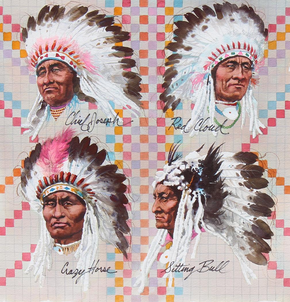 Tom McNeely (B. 1935) Great American Indian Chiefs (1 of 4)