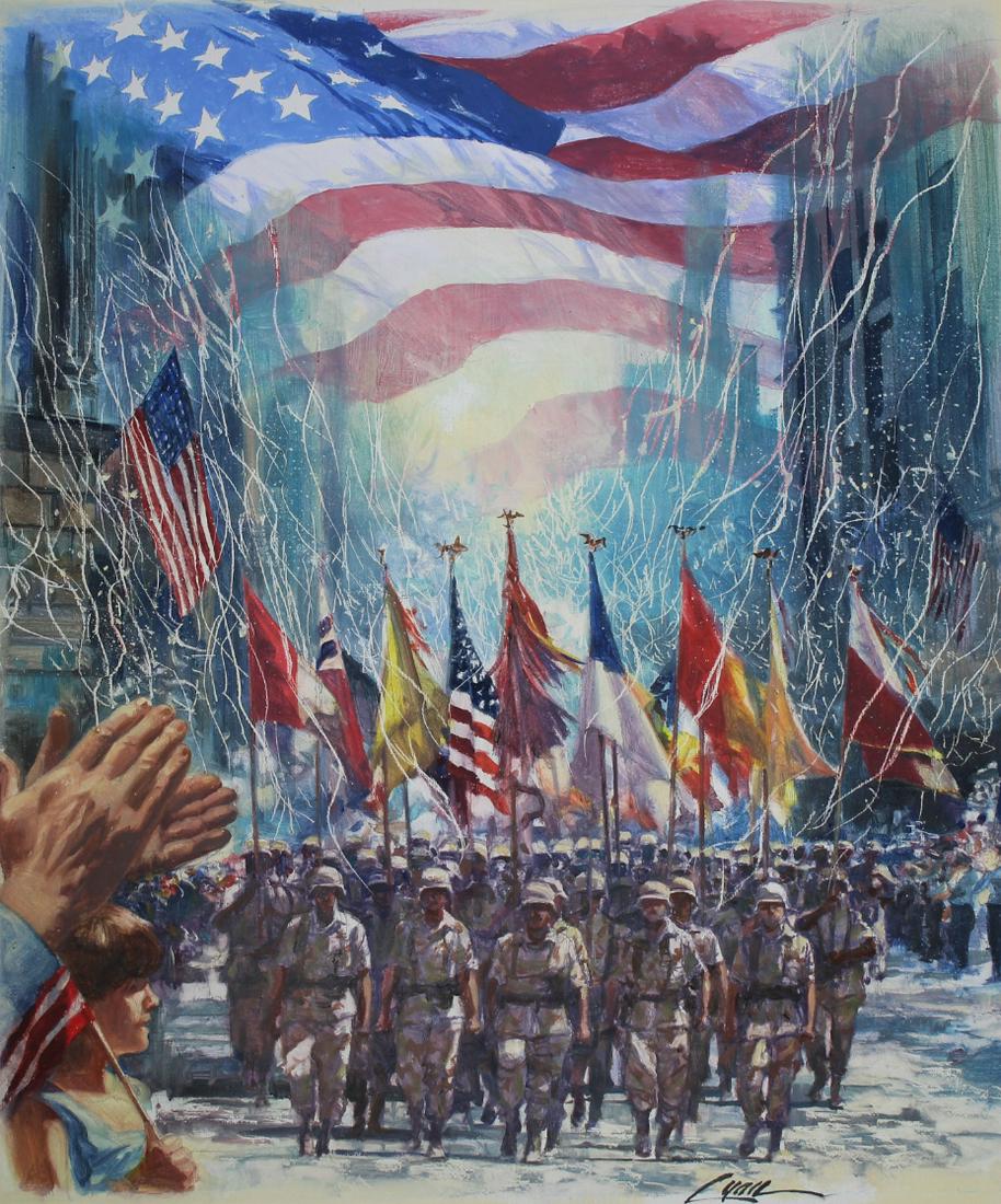 Dennis Lyall (B. 1946) Desert Storm Triumph Parade (1 of 4)