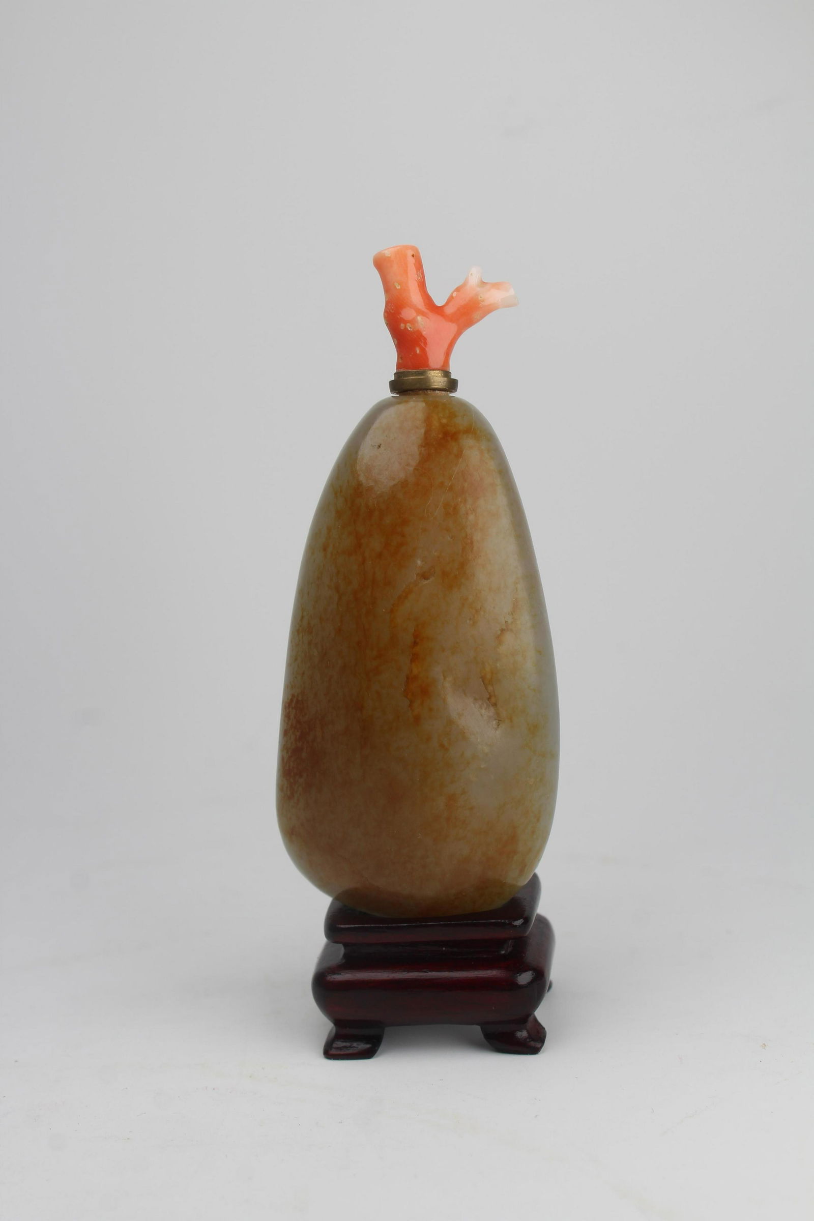 Chinese Nephrite Snuff Bottle on Stand (1 of 6)