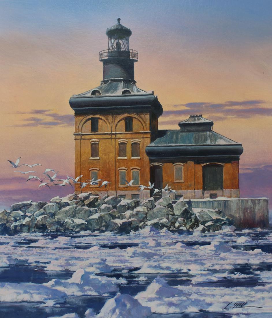 Dennis Lyall (B. 1946) "Great Lakes Lighthouse" (1 of 4)