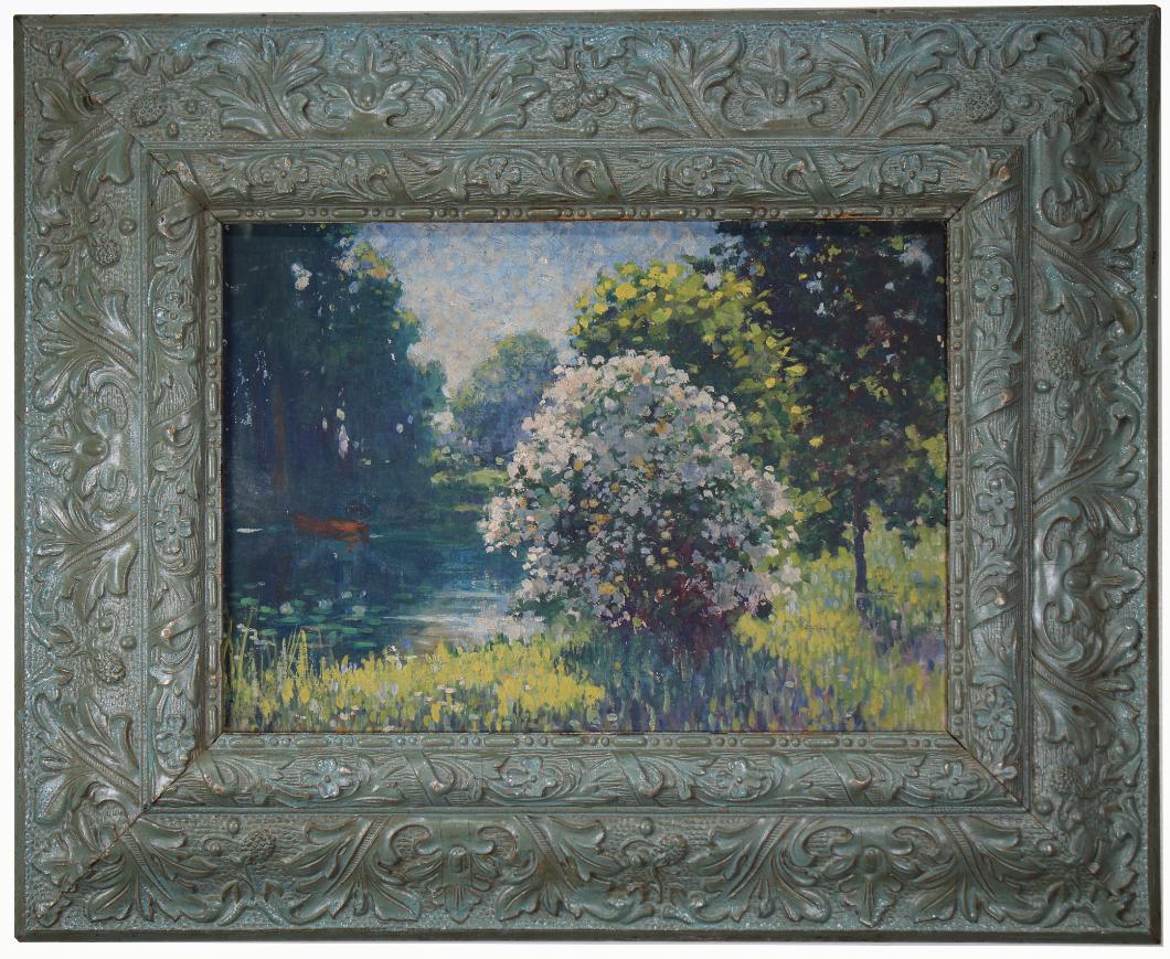 American School, Painting of Canoe in Riverscape (1 of 3)