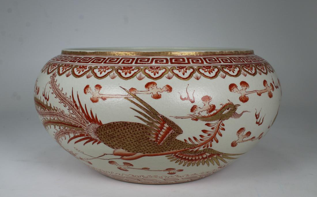Signed Chinese Porcelain 5-Claw Dragon Bowl: Signed Chinese Porcelain 5-Claw Dragon Bowl. 6 - Character mark on base. Size: 5.25 x 11.5 in.