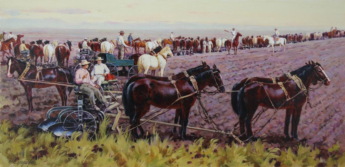 Ivan Sushchenko (B. 1930) Harvesting in the West (1 of 4)