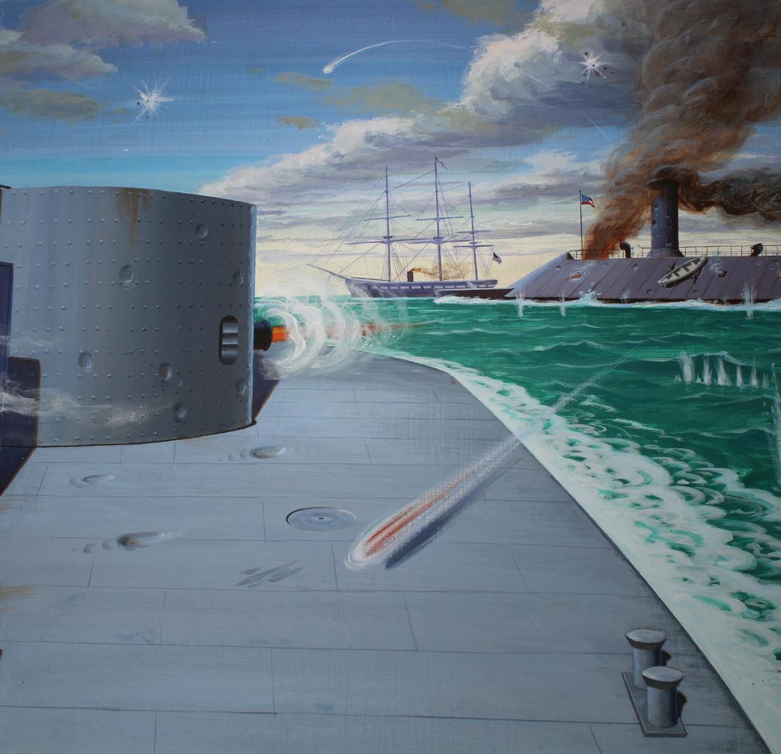 Ed Vebell (1921 - 2018) Battle of Monitor/Merrimac (1 of 4)