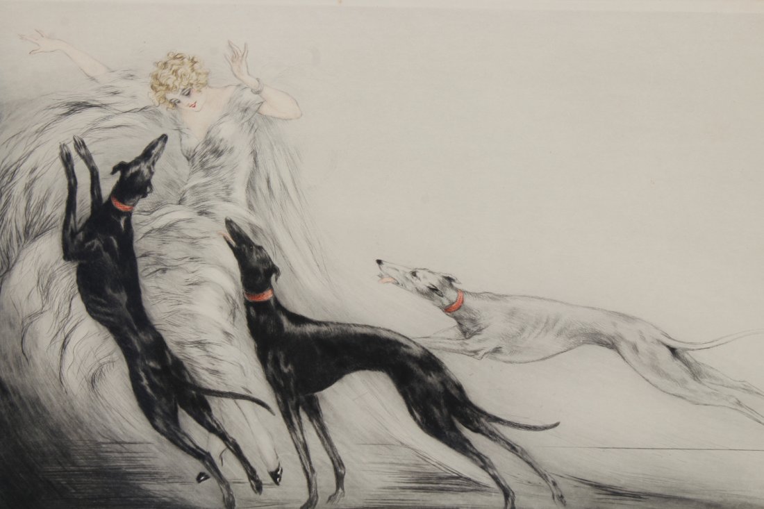 Louis Icart “Coursing II” 1929 Aquatint Etching (1 of 7)