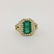 14K White Gold Emerald & Diamond Ring
