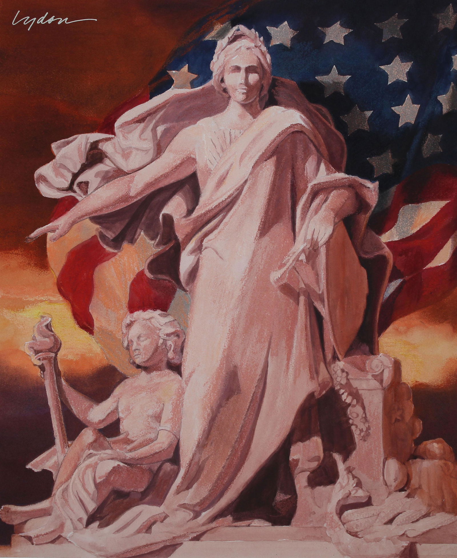 Tom Lydon (B. 1944) "Peace Protecting Genius" (1 of 3)