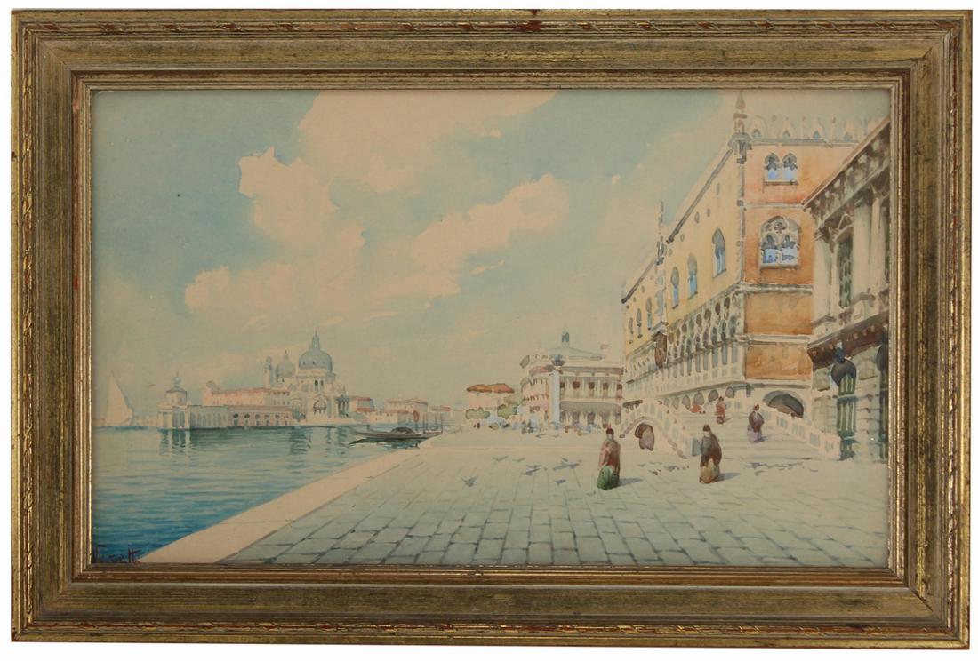 Signed, 19th C. Watercolor of Venice Italy (1 of 3)