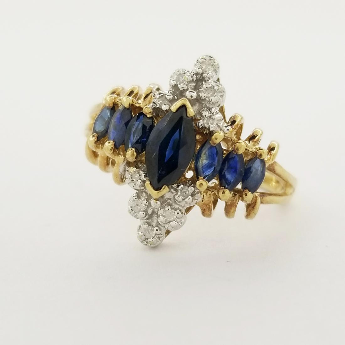 10K Gold Sapphire & Diamond Ring (1 of 7)
