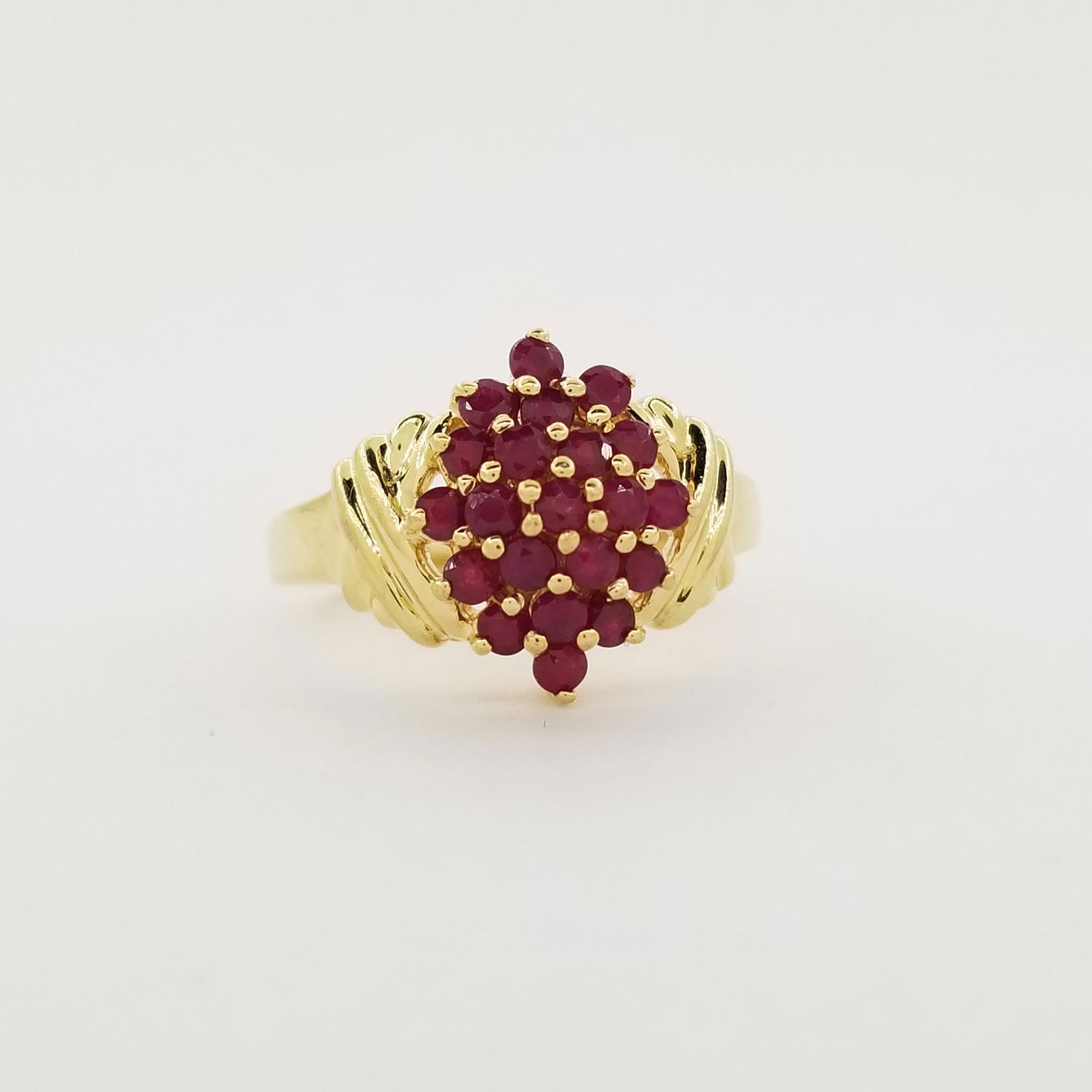 10K Gold & Ruby Cluster Ring (1 of 6)