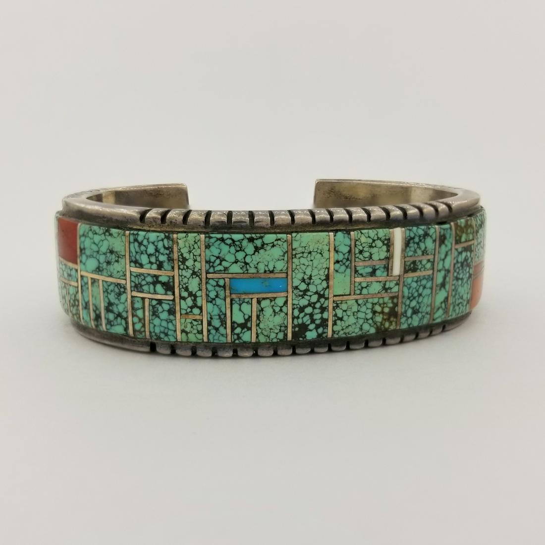 Julian Arviso Navajo Sterling & Turquoise Bracelet (1 of 4)