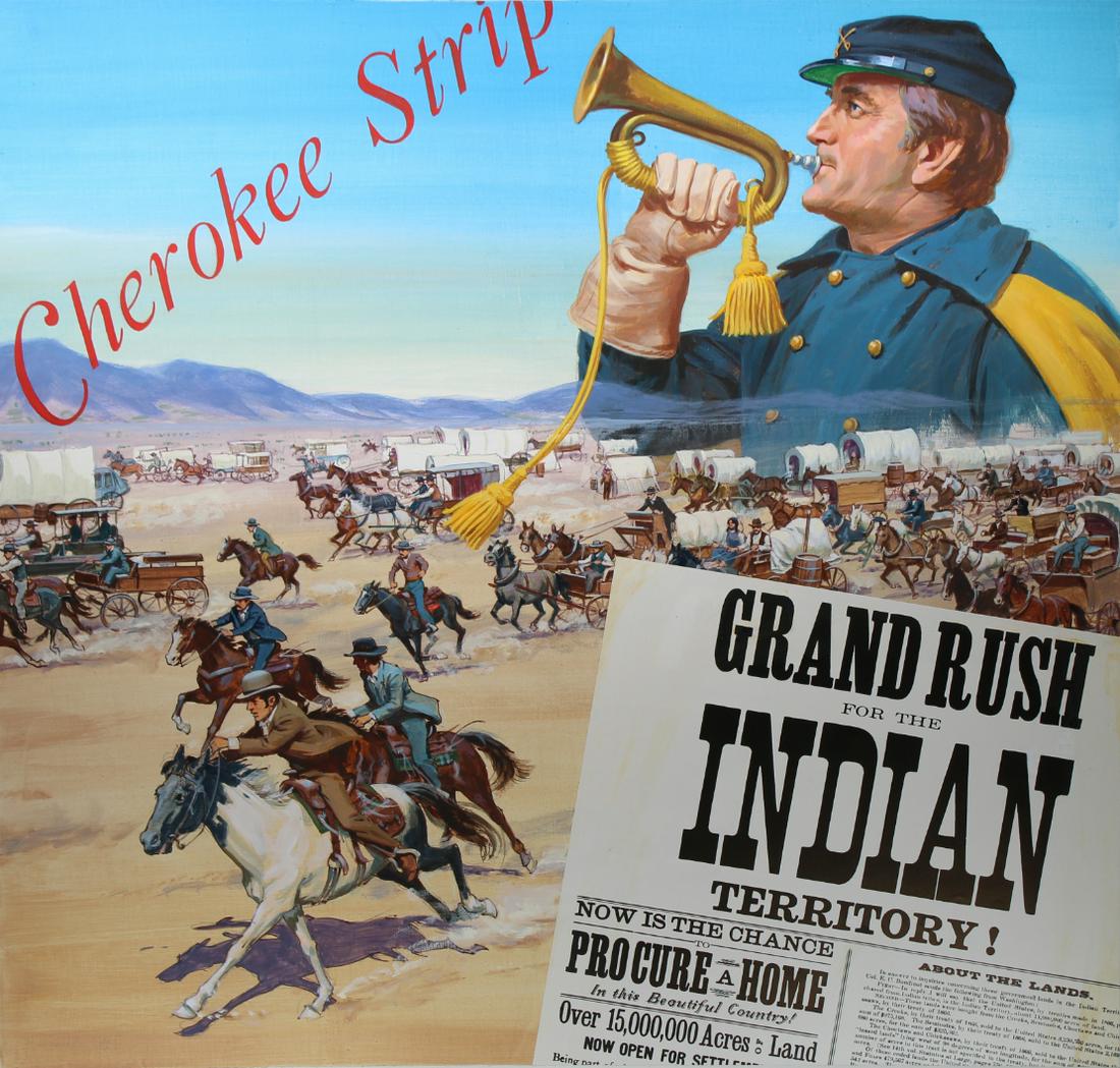 Ed Vebell (1921 - 2018) "Oklahoma Land Rush" (1 of 5)