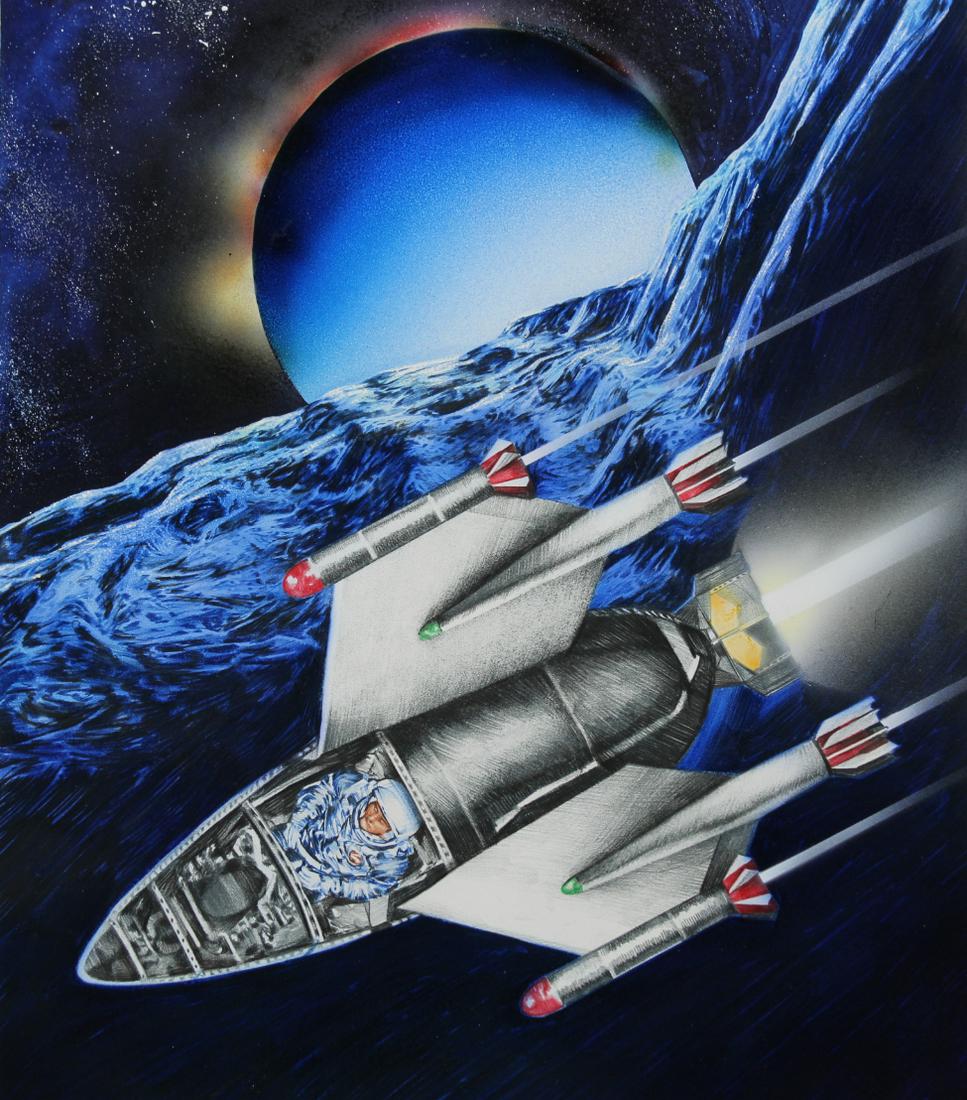 Chris Calle (B. 1961) "Space Men Rendezvous" (1 of 4)