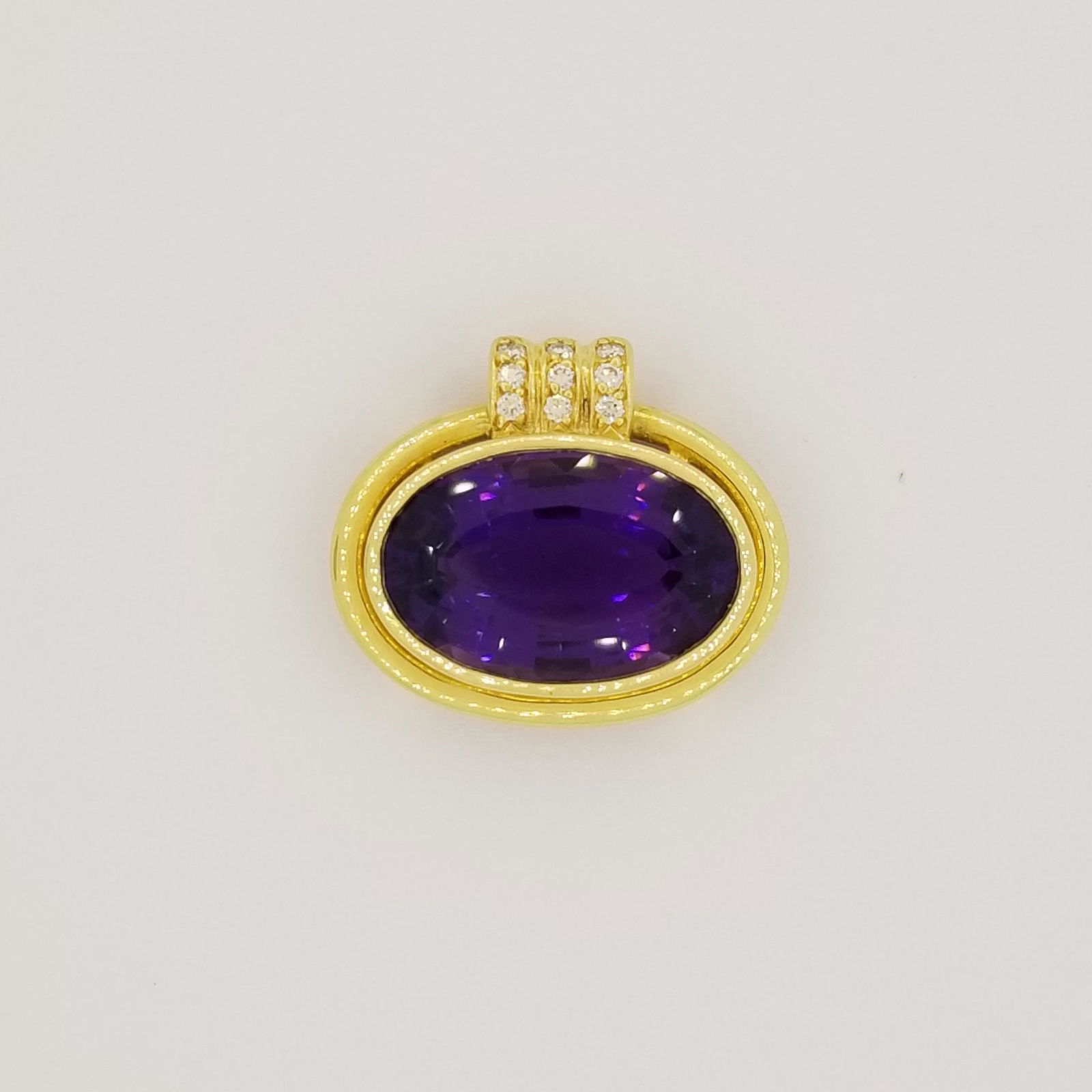18K Gold Amethyst & Diamond Pendant (1 of 5)