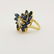 14K Gold Diamond & Sapphire Cluster Ring - 3