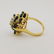 14K Gold Diamond & Sapphire Cluster Ring - 4