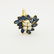 14K Gold Diamond & Sapphire Cluster Ring - 5