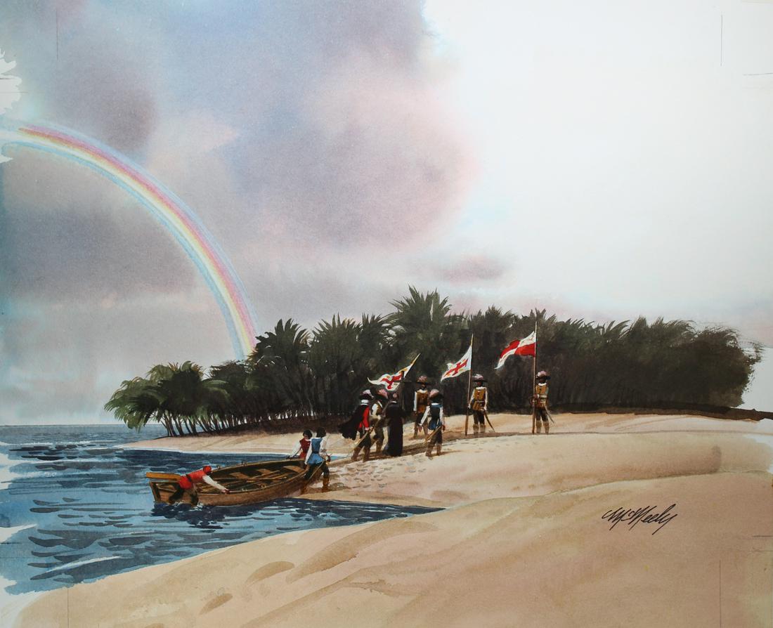 Tom McNeely (B. 1935) Columbus Coming Ashore (1 of 4)