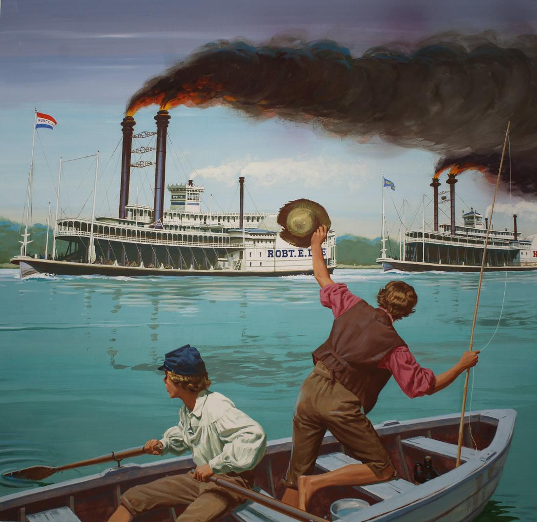 Ed Vebell (1921 - 2018) "Steamboat Race" (1 of 5)