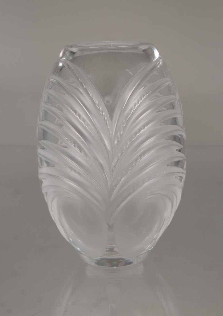 Lalqiue Chamarel Style Vase: Lalqiue Chamarel Style Vase. Signed "Lalique France" on base. Comes with original box. Size: 5 x 3.5 in.