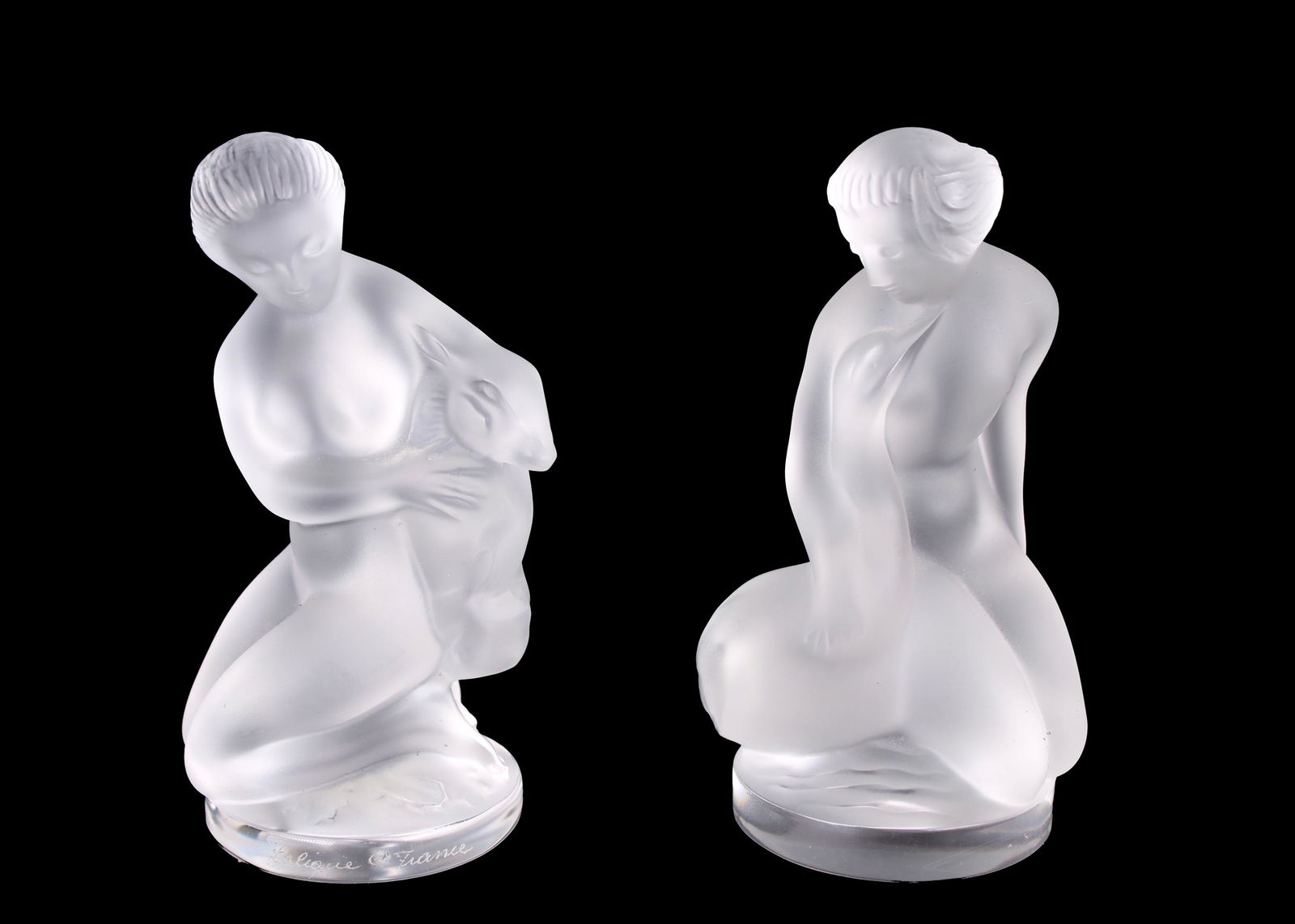 (2) LALIQUE Femal Figures "Leda / Diane" (1 of 9)