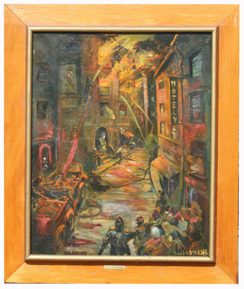 Dahli Sterne (NY, Born 1901) Fighting a Fire (1 of 4)